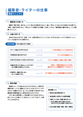 編集者、ライターの仕事簡易マニュアル