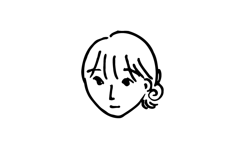 レイアウト案と鉛筆を手にしたデザイナーのイラスト